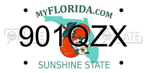 901QZX Florida License Plate