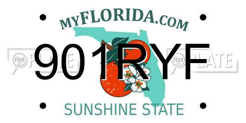 901RYF Florida License Plate