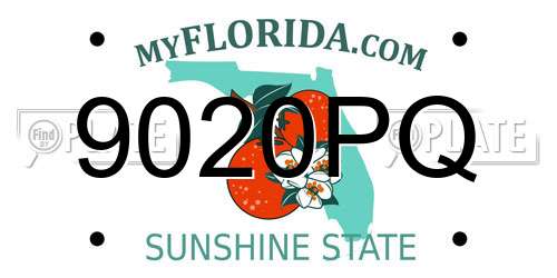 9020PQ Florida License Plate