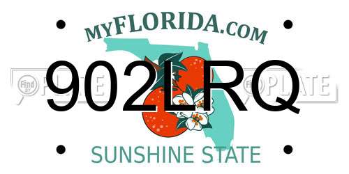 902LRQ Florida License Plate