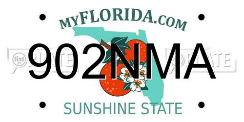902NMA Florida License Plate
