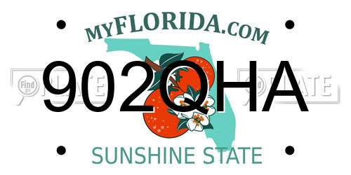 902QHA Florida License Plate