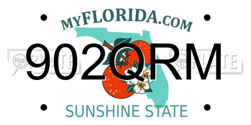 902QRM Florida License Plate