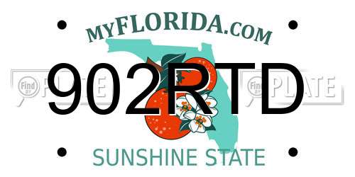 902RTD Florida License Plate