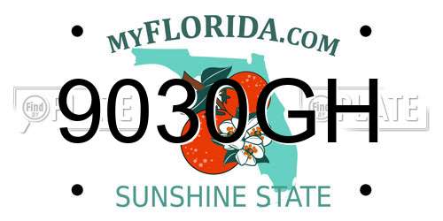 9030GH Florida License Plate
