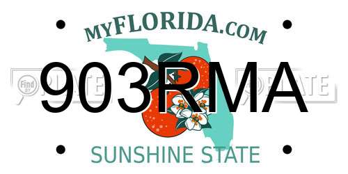 903RMA Florida License Plate