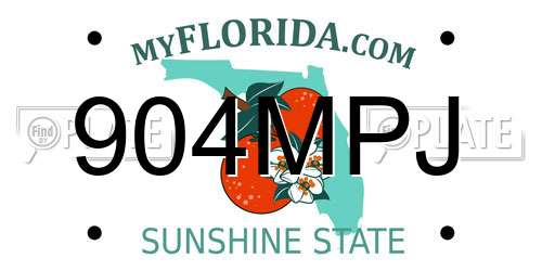 904MPJ Florida License Plate
