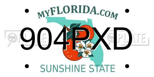 904PXD Florida License Plate