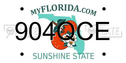 904QCE Florida License Plate
