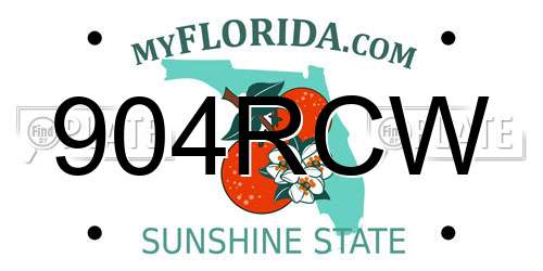 904RCW Florida License Plate