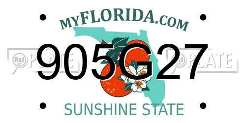 905G27 Florida License Plate