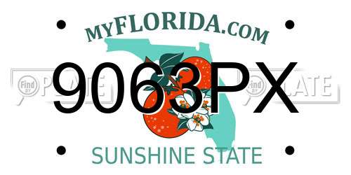 9063PX Florida License Plate