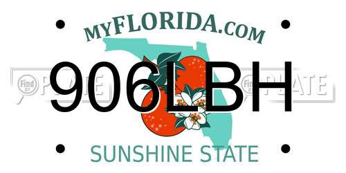 906LBH Florida License Plate