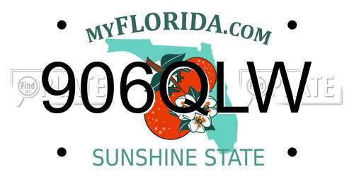 906QLW Florida License Plate