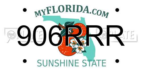 906RRR Florida License Plate