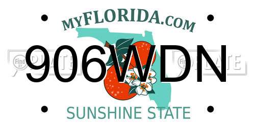 906WDN Florida License Plate