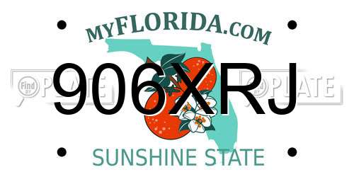 906XRJ Florida License Plate