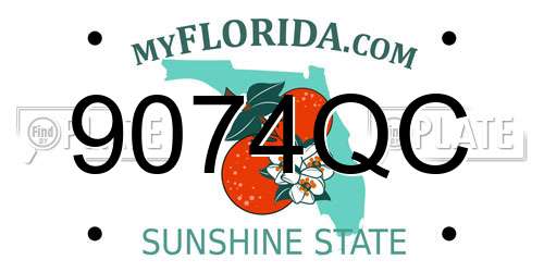 9074QC Florida License Plate