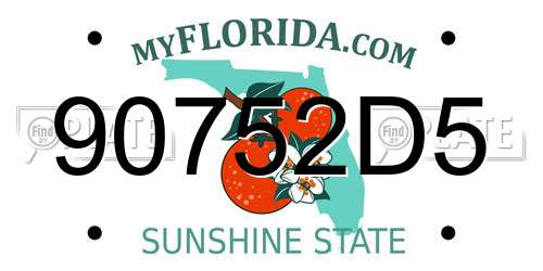 90752D5 Florida License Plate