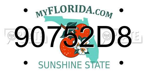 90752D8 Florida License Plate