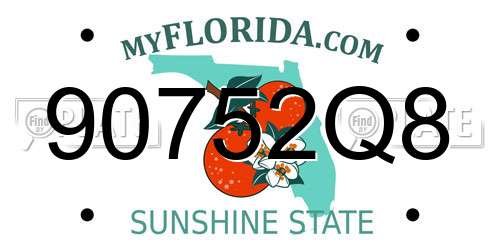 90752Q8 Florida License Plate