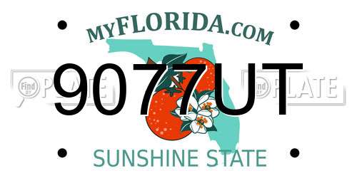 9077UT Florida License Plate