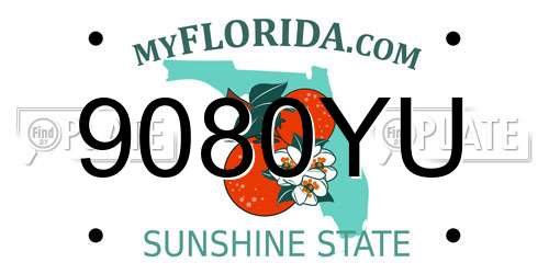 9080YU Florida License Plate
