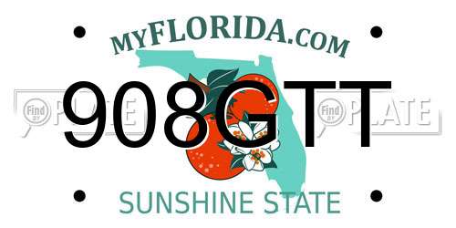 908GTT Florida License Plate