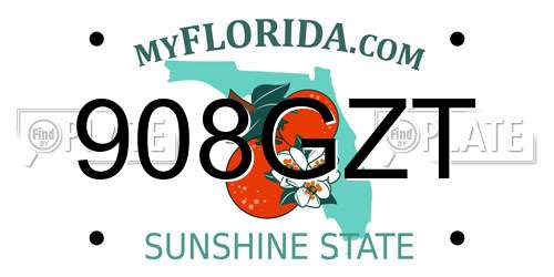 908GZT Florida License Plate