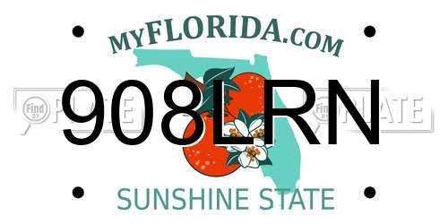 908LRN Florida License Plate