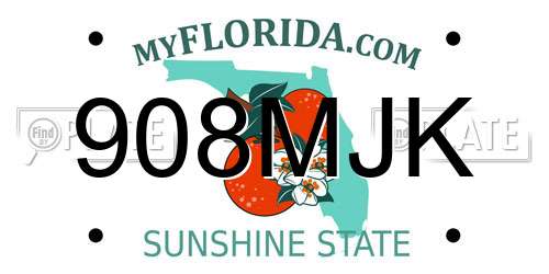 908MJK Florida License Plate