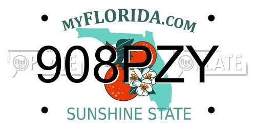 908PZY Florida License Plate