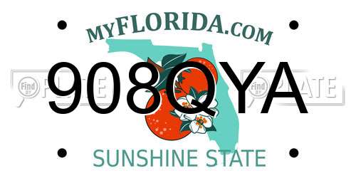 908QYA Florida License Plate