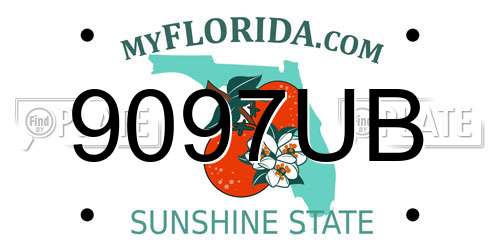 9097UB Florida License Plate