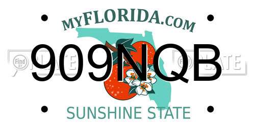 909NQB Florida License Plate