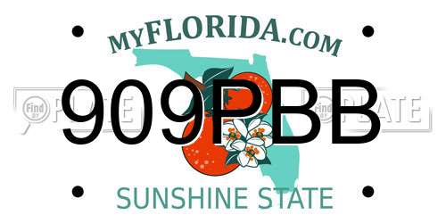 909PBB Florida License Plate