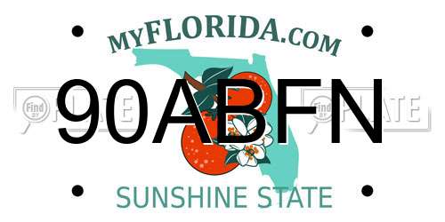 90ABFN Florida License Plate