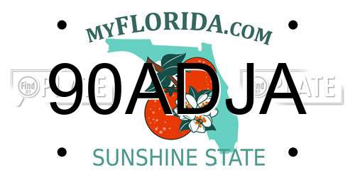 90ADJA Florida License Plate