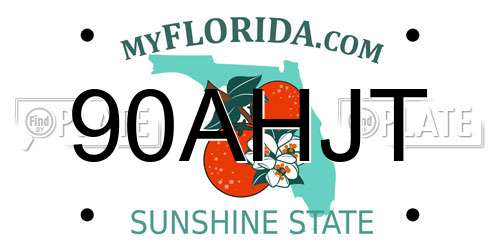 90AHJT Florida License Plate