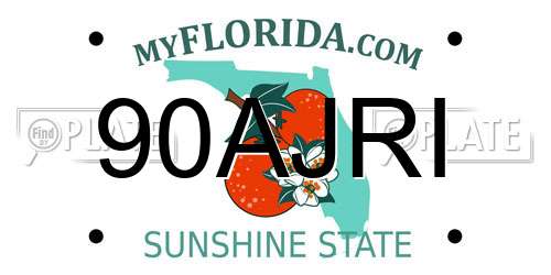 90AJRI Florida License Plate