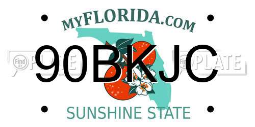 90BKJC Florida License Plate