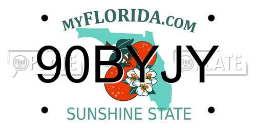 90BYJY Florida License Plate