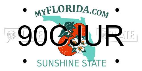 90CJUR Florida License Plate