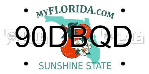 90DBQD Florida License Plate