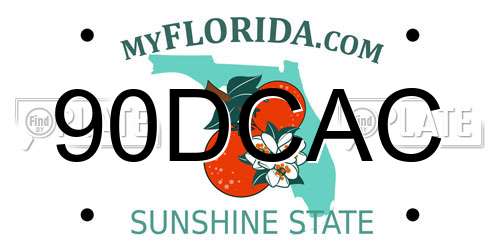 90DCAC Florida License Plate