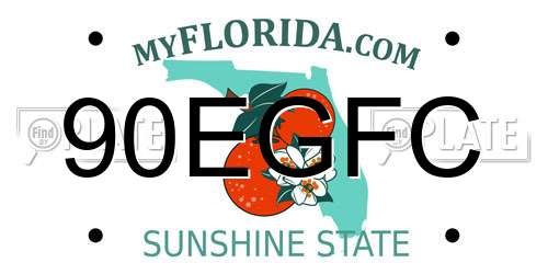 90EGFC Florida License Plate