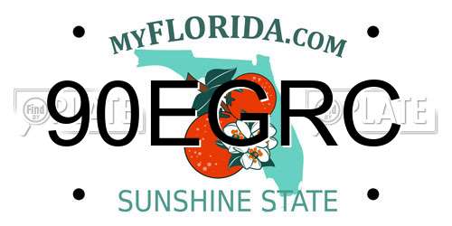 90EGRC Florida License Plate