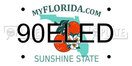90ELED Florida License Plate