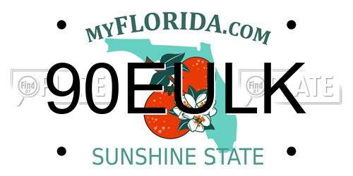 90EULK Florida License Plate