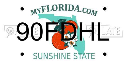 90FDHL Florida License Plate
